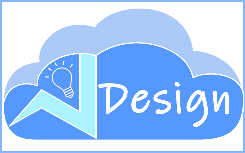 Design on cloud with lightbulb icon