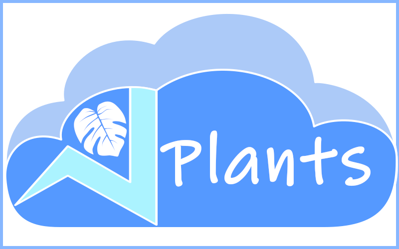 Plants on cloud with leaf icon