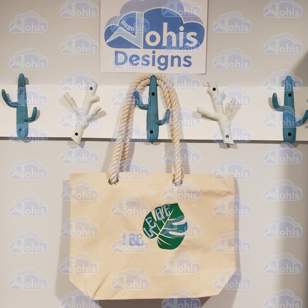 Embroidered Canvas Purse I-BE-LEAF