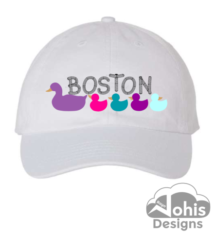 Boston Ducklings - Embroidered White Cap Front N
